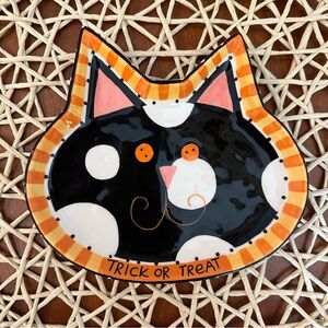 Halloween Cat Plate